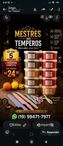 Tempero/faqueiro 