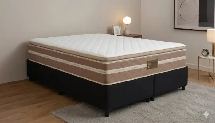 Base com colchão com pillow QUEEN