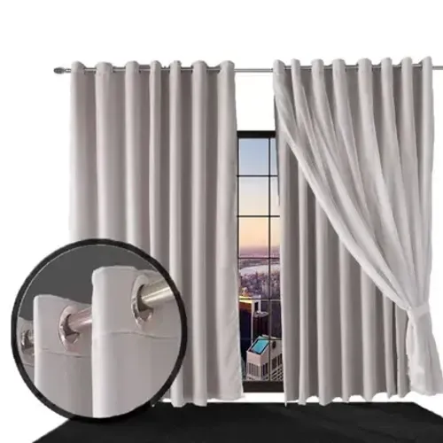 Cortina no Branco Gelo Em Blackout Corta Luz 2.70mts x 1.80mts