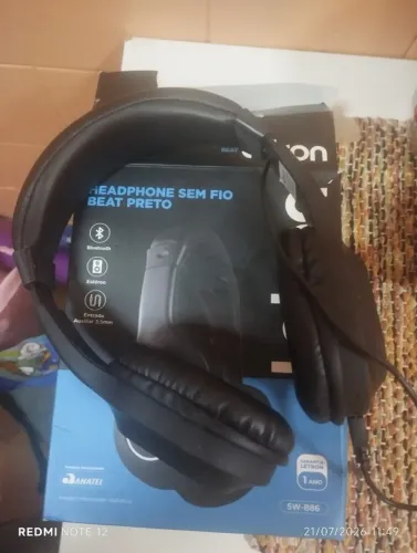 Headphone Sem Fio Bluetooth Letron SW-B86 Beat Preto - Com Caixa !!!!!