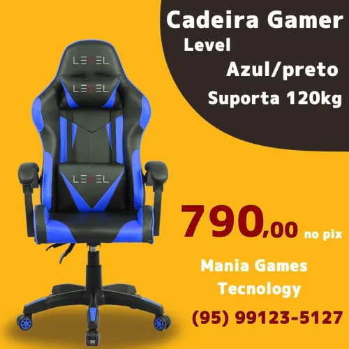 Cadeira gamer com almofadas