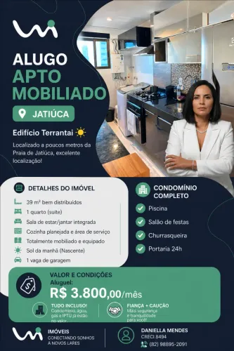 Apartamento para locação no EDIFÍCIO TERRANTAI, JATIÚCA, Maceió, AL