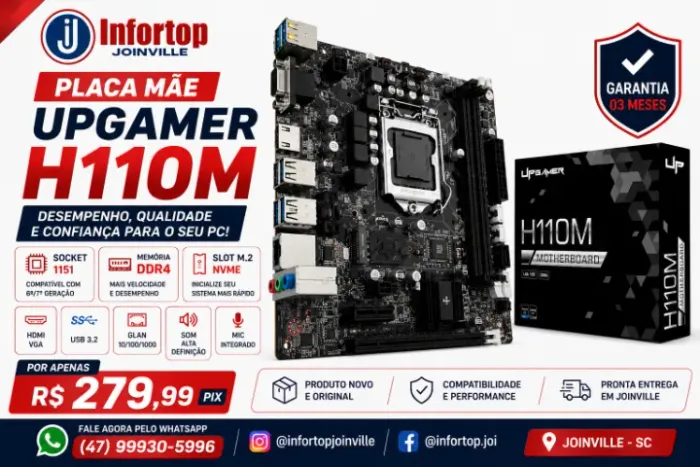 Placa mãe H110-DDR4 6ª7ª 1151 Geração Nova com Garantia 