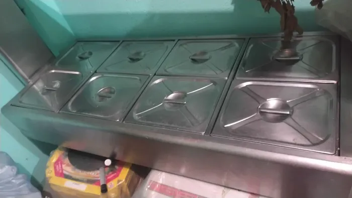Buffet de inox 8 cubas quente 