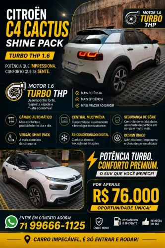 Citroen C4 Cactus Shine Pack 1.6 Turbo Flex Aut. 2022