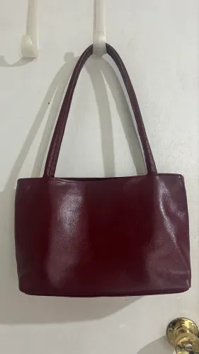 Bolsa de Couro Legítima Vermelha 