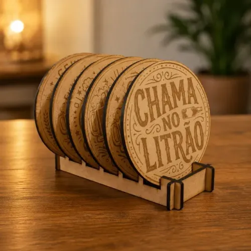 Kit 6 Porta Copos com base - Estilo Boteco