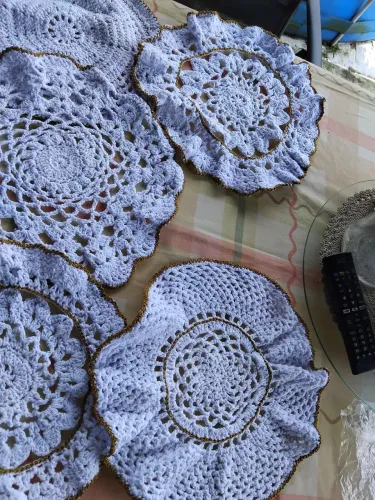 Conjunto 8 peças de croche