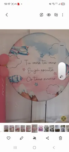 Painel redondo decoração chá bebê