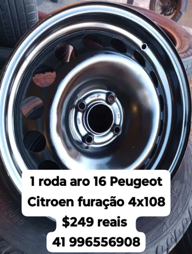 Roda aro 16 de ferro Peugeot Citroen furação 4x108 .$249 cada roda