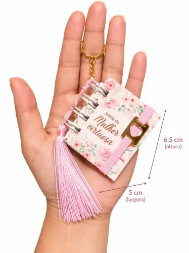 Lembrancinha Chaveiro Mini Bíblia Mulher Virtuosa
