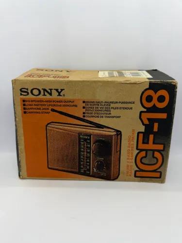 Rádio Portátil Sony ICF-18 AM/FM Funcionando com Caixa Original