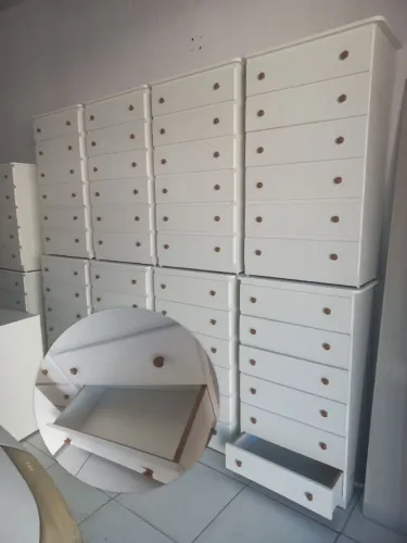 Cômoda 6 gavetas pronta entrega/ gavetas fundo branco liso