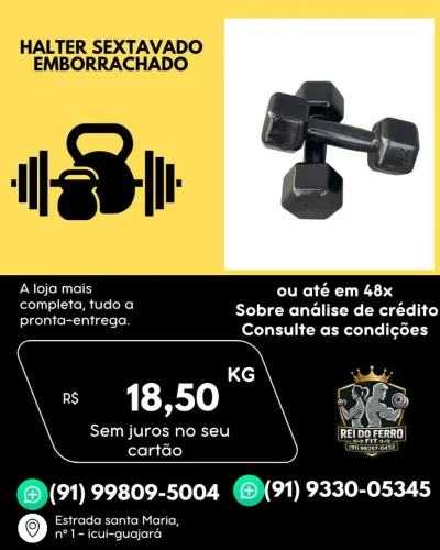 Halter sextavado emborrachado