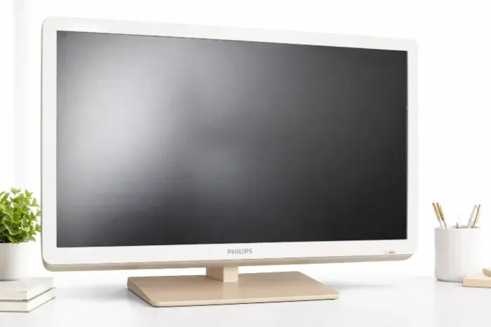 Vendo tv monito Philips cor branco com controle remoto