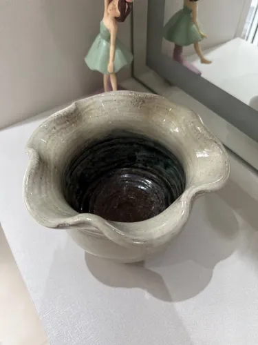 Vaso cerâmica beje