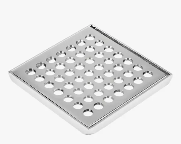 Ralo Grelha Quadrado 10x10 Cromado Doka Bath Works (Novo)