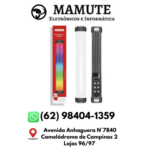 Mini Bastão de LED RGB Portátil Vídeo Foto Tubo de Luz Cor Ajustável 2.700K-7.500 30cm 