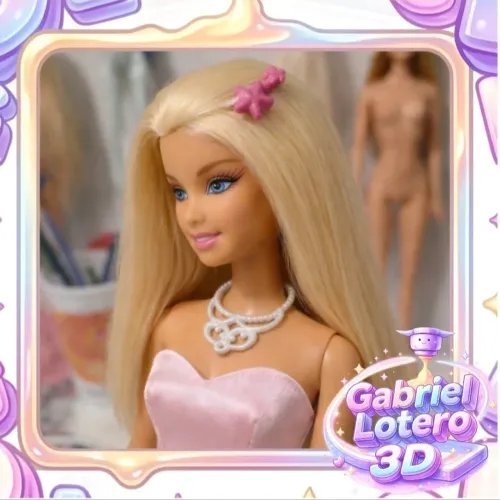 Colar e presilha para a boneca Barbie do filme Barbie Moda e Magia - impressão 3D