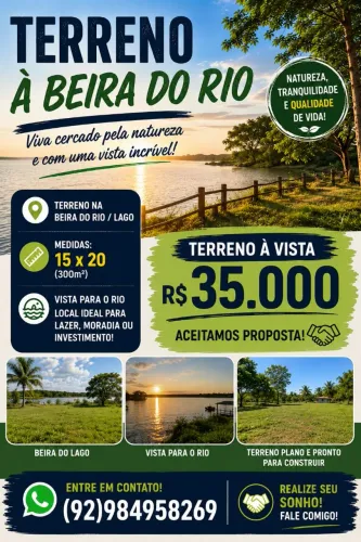 Terreno de frente paro o rio