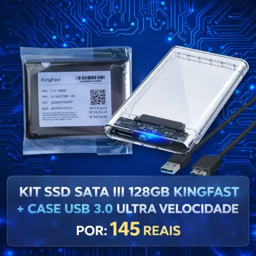 Kit SSD 128GB + Case usb 3.0 transparente +. entrega grátis 
