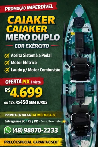 Caiaque Mero duplo aceita pedal e motor