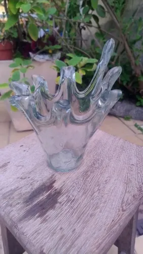 Vaso de Vidro Translúcido estilo Murano