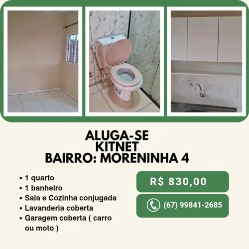 Alugo Kitnet - MORENINHA 4 - R$ 830,00
