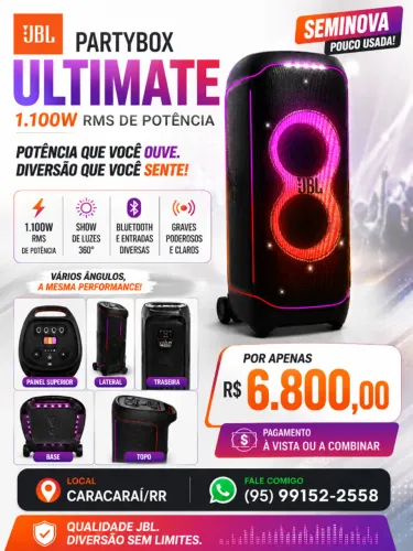 JBL Partybox Ultimate 1.100W RMS