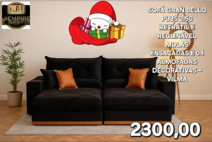 Sofá retrátil + 04 almofadas