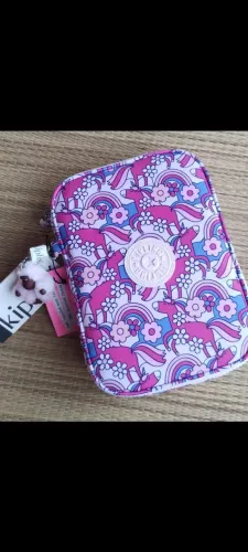 Estojo kipling unicórnio para 100 canetas - novo