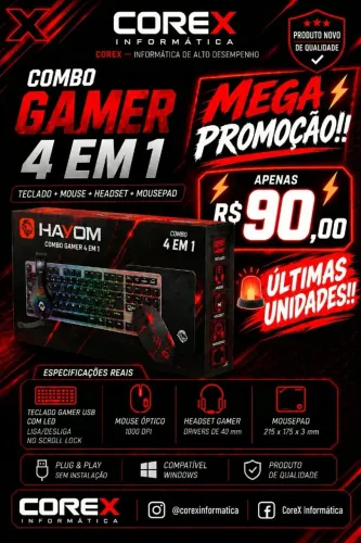 Kit Gamer 4 em 1 Hayom Tc3220