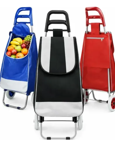 Carrinho De Compras Grande Dobrável Feira Mercado 30 Kg