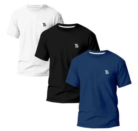 Kit 3 Camisetas Básicas Masculina G
