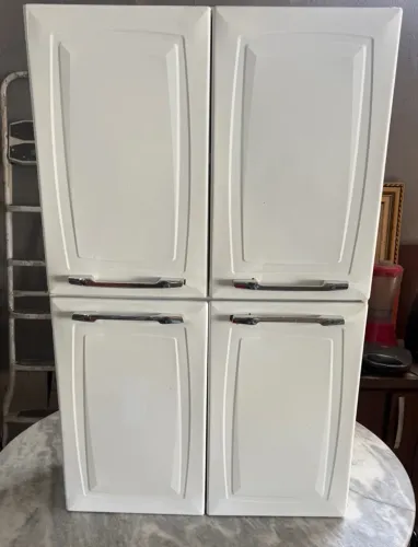 Armário de cozinha de aço seminovo itatiaia 4  portas de parede 