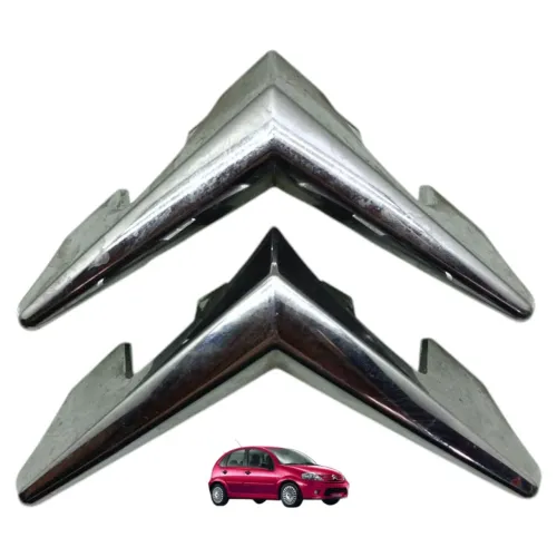 Par Emblema Parachoque Dianteiro Citroen C3 2004 2005 2006 Prata