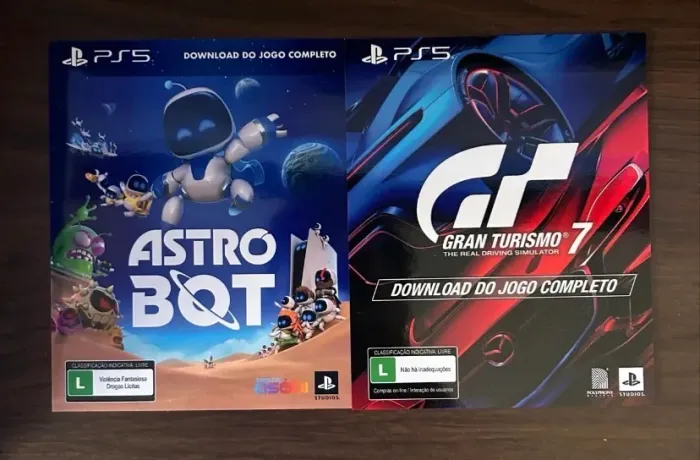 Jogos AstroBot e Gran Turismo 7 PS5
