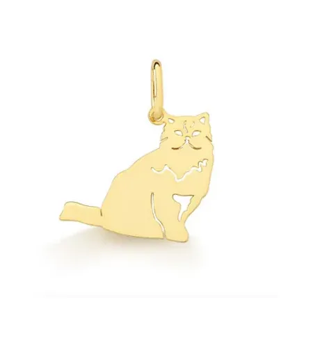 Pingente Gato Ouro 18 Kilates Peso 1.60 Gramas 18 mm