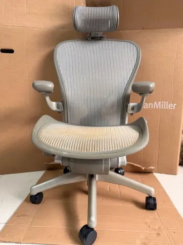 Cadeira herman miller aeron C classica titanium completa super nova