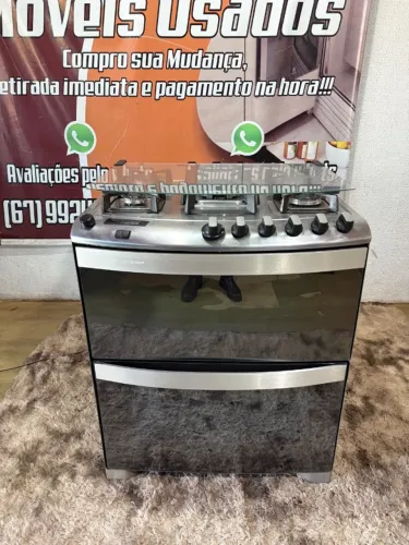 Fogão Electrolux inox duplo forno com grill ( entrego )