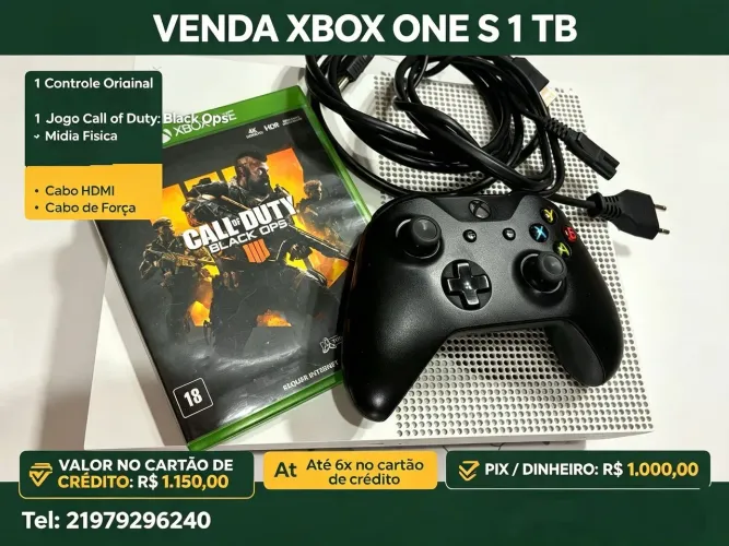 Xbox one s 1TB 1 com 1 controle sem fio 1 jogo mídia física