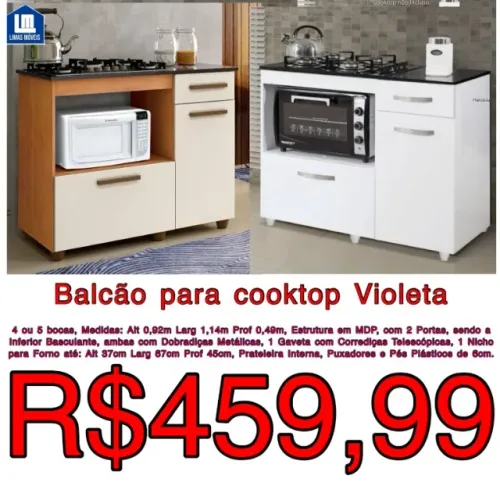 Balcão para cooktop 4 ou 5 bocas
