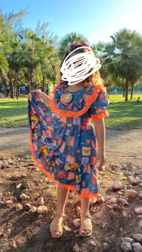 Vestido são João infantil quadrilha 7-10 anos