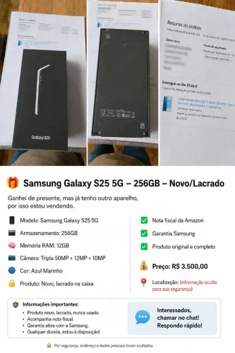 Samsung s 25 novo