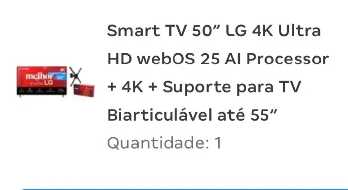 TV SMART LG 50 polegadas 4k nova