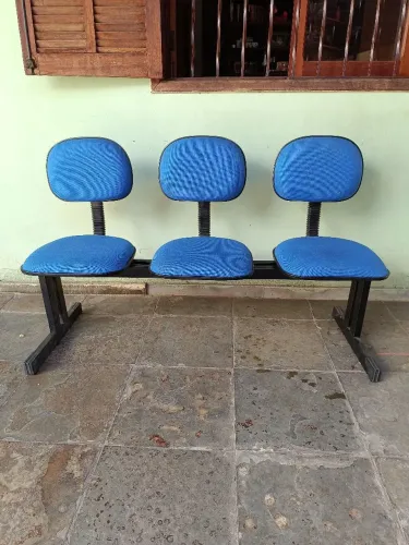 Banco Longarina 3 Lugares Estofado para Recepção