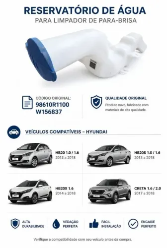 Reservatório De Agua Limpador De Para-brisa Hyundai Hb20 13/18 Creta 17/18.W156837