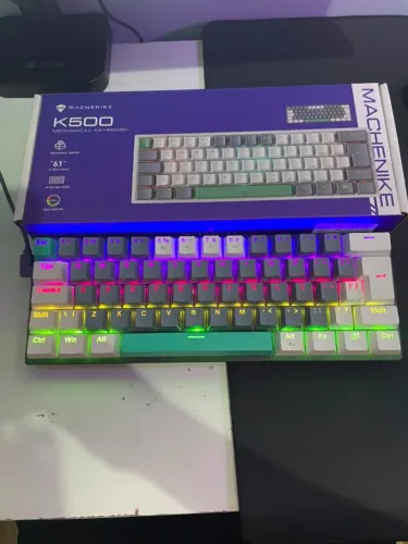  Teclado Mecânico Machenike K500-B61, Switch Huano Brown