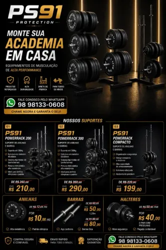 ? POWERRACK 200/300 + ANILHAS ATÉ 20KG ? MONTE SUA ACADEMIA DE VERDADE.