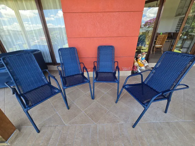 Conjunto de 4 cadeiras de varanda - Ferro - Nova